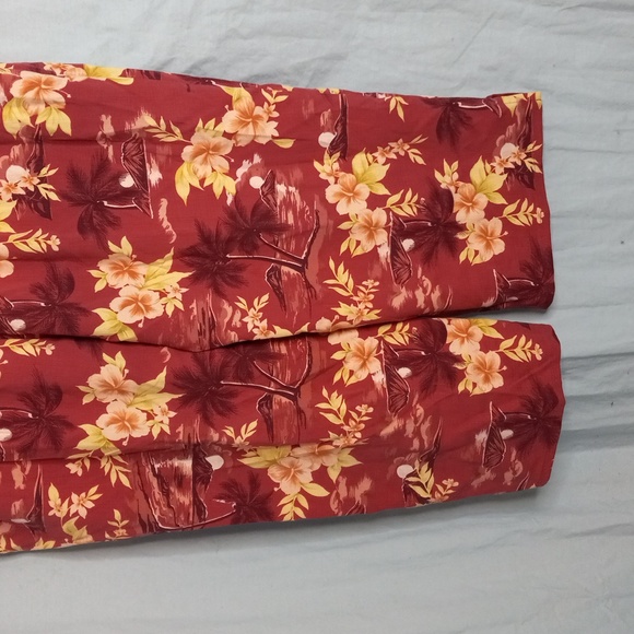 Tommy Bahama L Silk Blend Pants Floral Tropical Wide Leg Elastic Drawstring - Picture 13 of 14